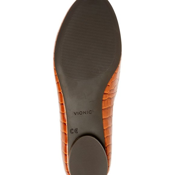 Vionic Croc-Embossed Leather Ballet Flat Women 7 M - Picture 7 of 9